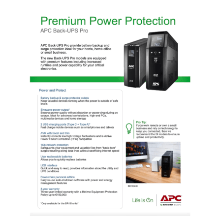 เครื่องสำรองไฟฟ้า APC 1600VA 960 วัตต์ รุ่น BR1600SI-3Y EASY UPS 8 ช่อง ป้องกัน ไฟตก ไฟเกิน_9